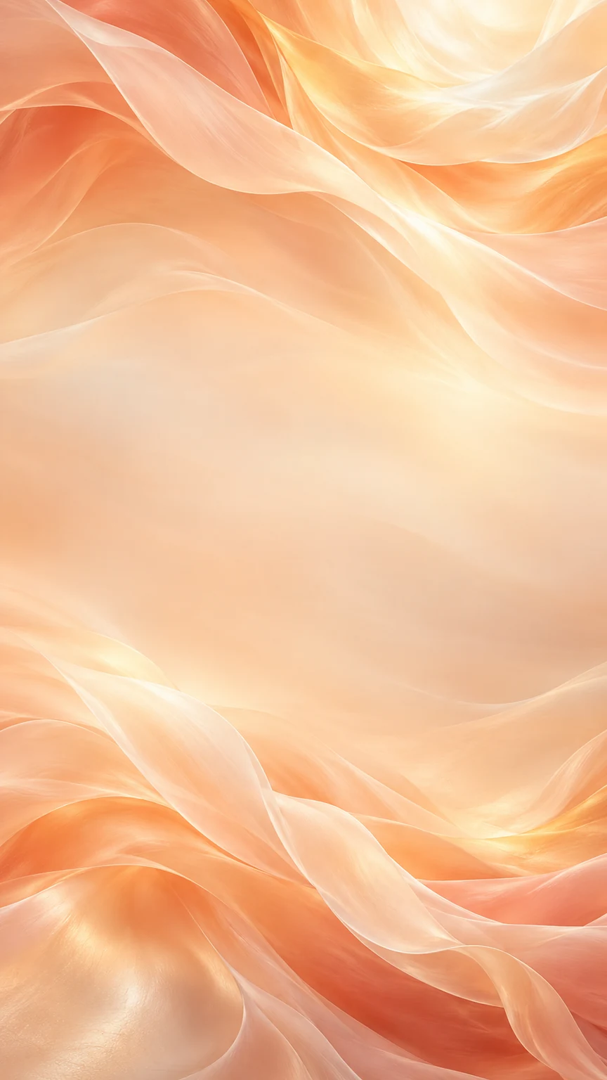 Flowing apricot and cream abstract artwork